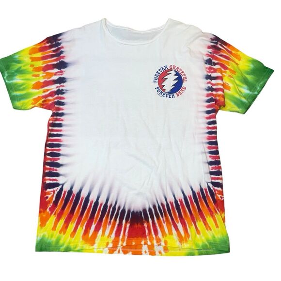 Vintage 1998 Grateful Dead L Forever Playing Tie Dye Short Sleeve Shirt - Picture 2 of 6
